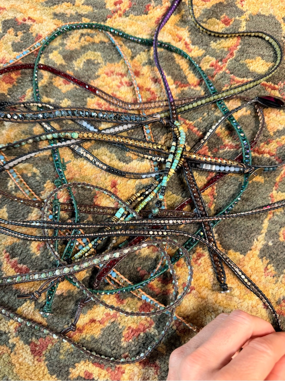 Beaded Multi-Color Wrap Bracelet - Victoria Emerson lot of 8